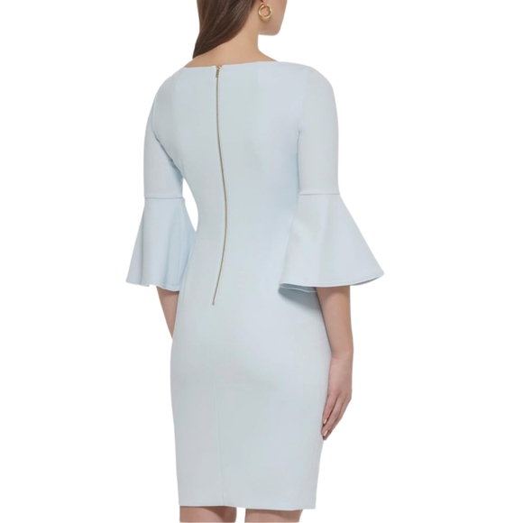 Blue Calvin Klein Dress with Bell Sleeve - Picture 2 of 8